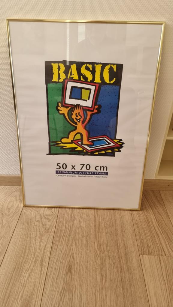 Te koop aluminium wissellijst in de kleur goud, Ophalen of Verzenden, Minder dan 50 cm, Schilderij