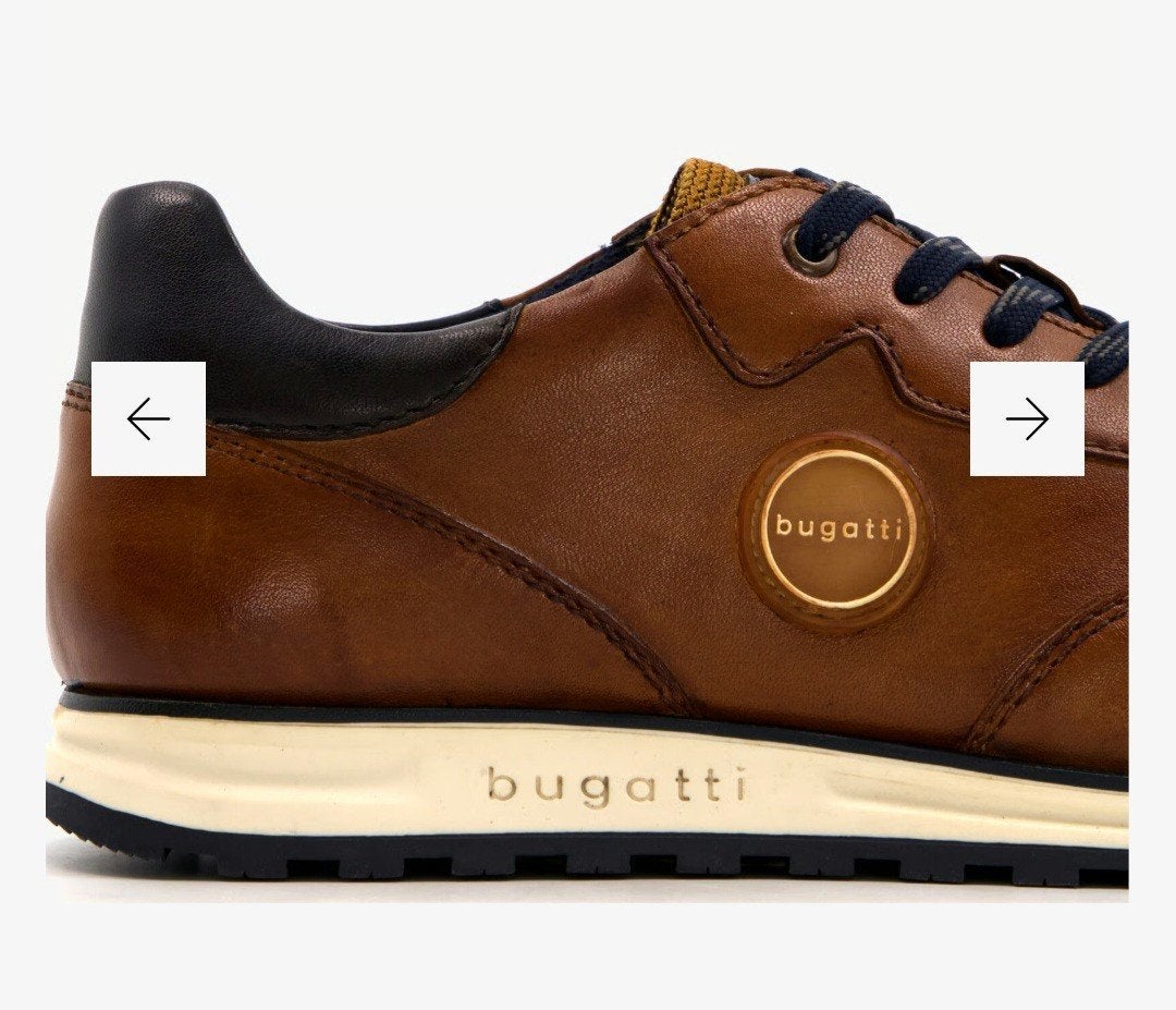 Bugatti Cirino Leren Sneakers Cognac Maat 42 Nieuw in Doos, Ophalen, Bugatti, Bruin, Nieuw