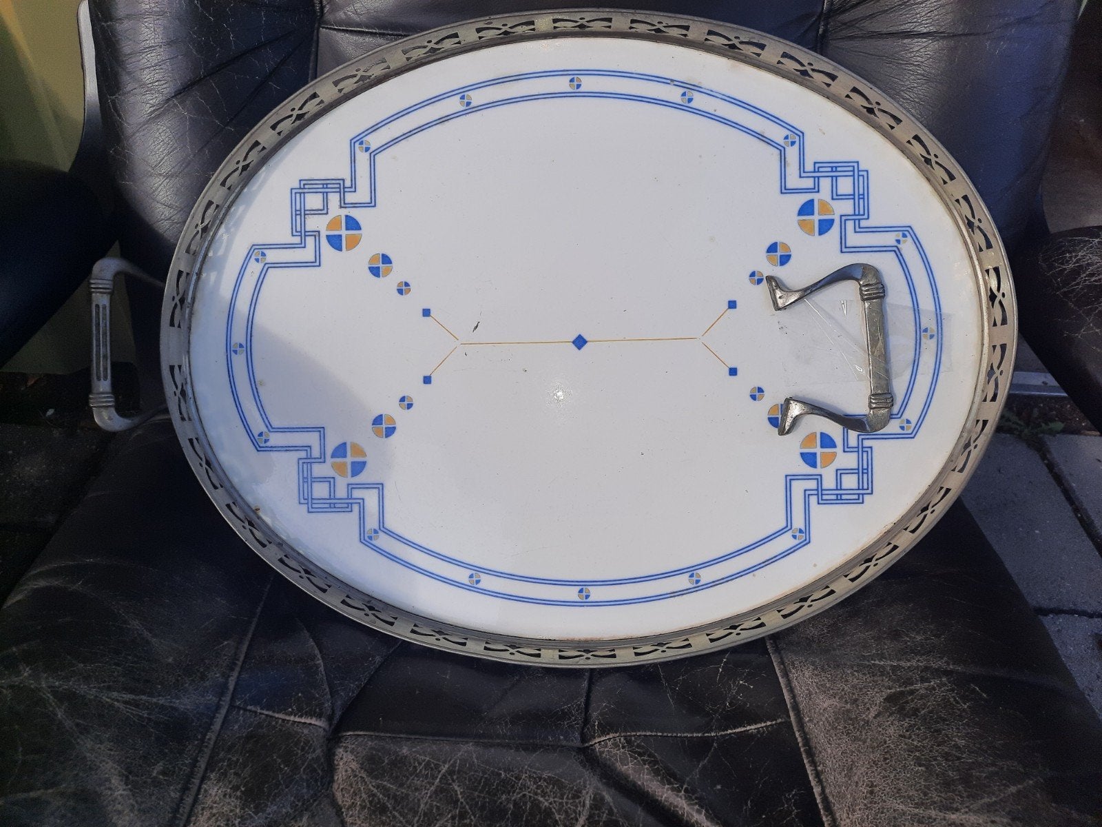 Vintage Art Deco Dienblad met Handvatten, Ophalen of Verzenden