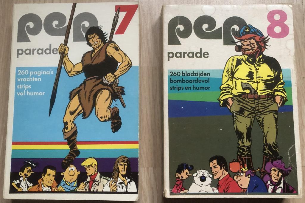 PEP PARADE -PEP - 2 STRIPBOEKEN - NRS 7 EN 8 - 1972-1973, Boeken, Meerdere stripboeken, Ophalen of Verzenden, Zo goed als nieuw