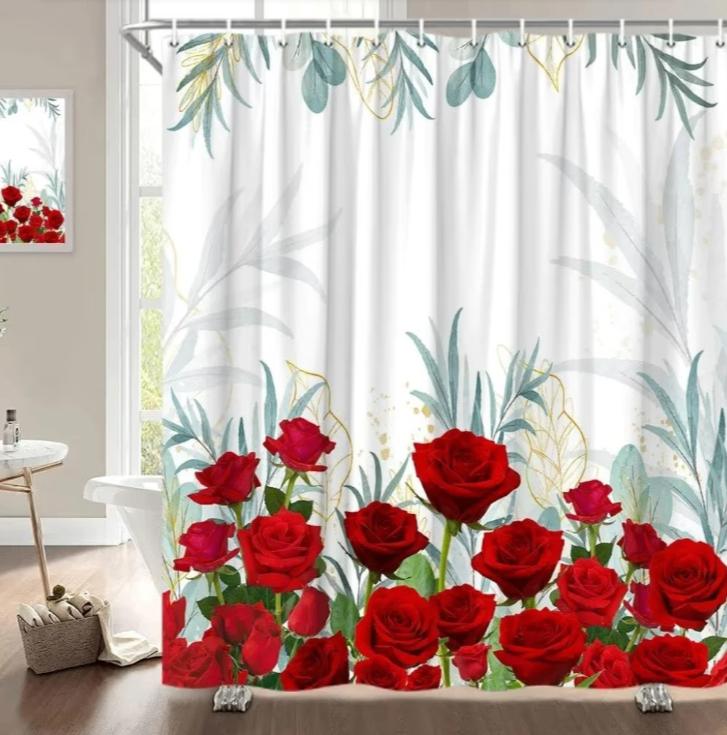 Douchegordijnen Valentijnsdag bloemen en liefde (180x200cm), Ophalen of Verzenden, Nieuw