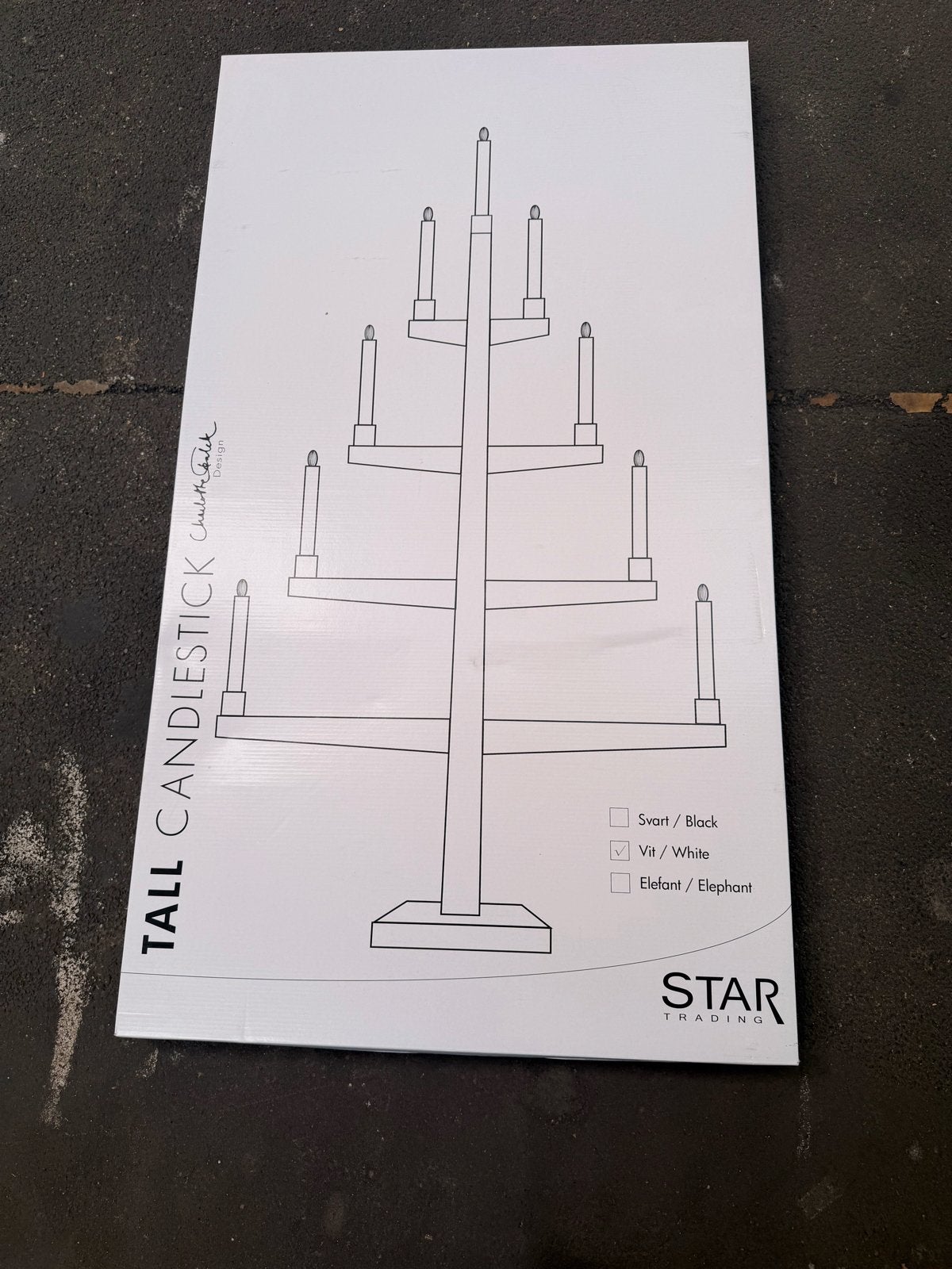 Star Trading Tall Candlestick Wit - Nieuw in doos, Nieuw, Ophalen of Verzenden, Metaal, Kandelaar