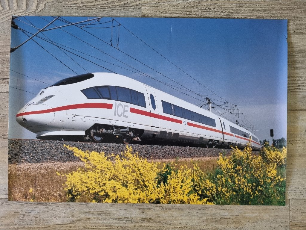 NS ICE Trein Poster - Hoge Snelheid op het Spoor, Ophalen of Verzenden, Zo goed als nieuw, Trein, Kaart of Prent