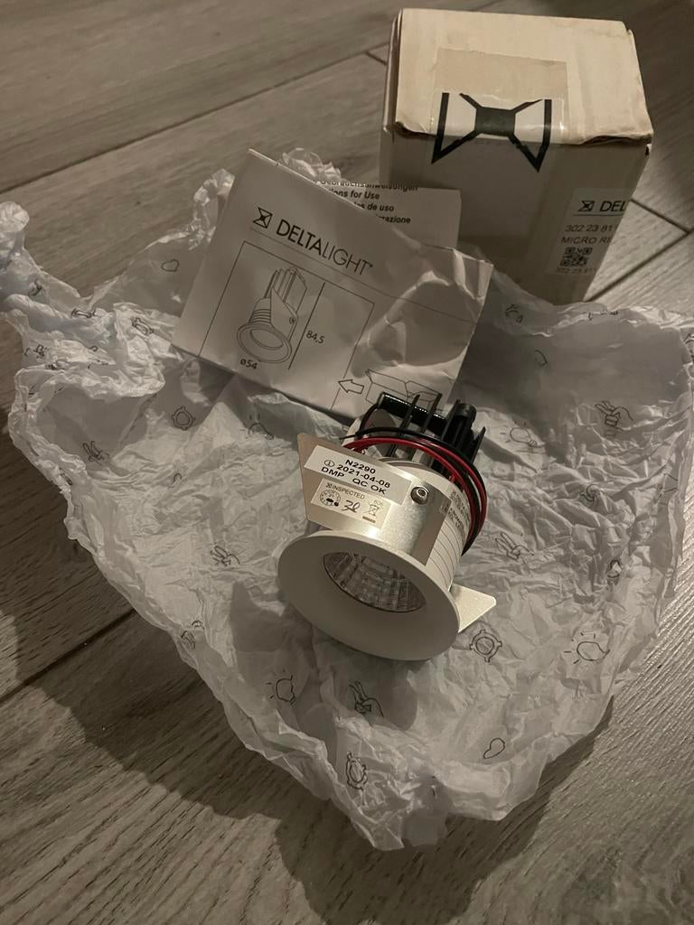 DeltaLight Micro Reo inbouwspot wit, Huis en Inrichting, Lampen | Spots, Metaal of Aluminium, Nieuw, Ophalen of Verzenden, Led