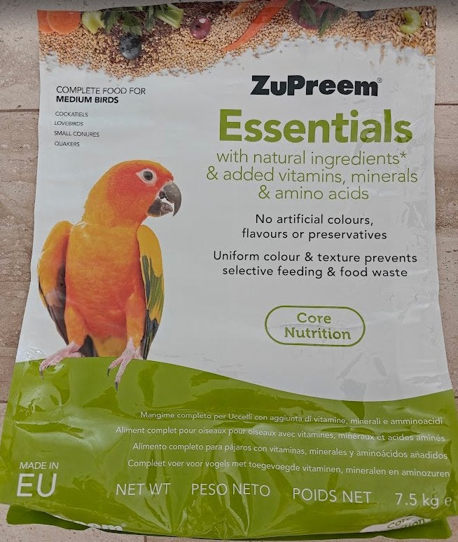 Zupreem Essentials Medium Pellets, Dieren en Toebehoren, Ophalen of Verzenden, Zo goed als nieuw, Eten en Drinken