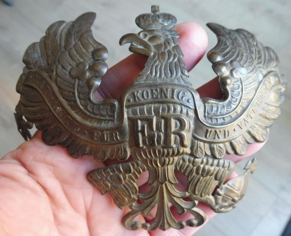 WO1 pickelhaube originele Pruisische frontplaat 1914-1918, Verzamelen, Verzenden, Landmacht, Duitsland, Helm of Baret