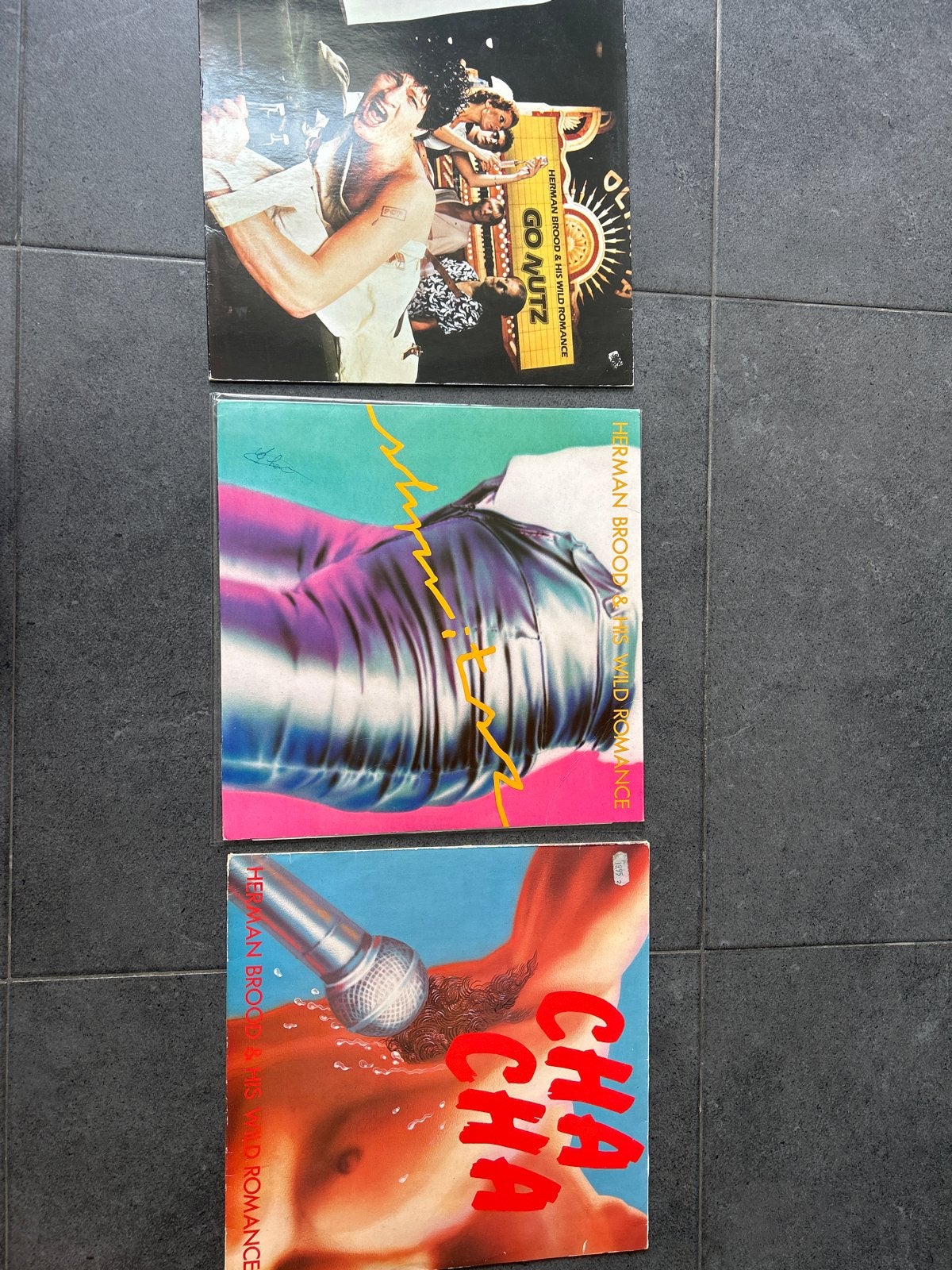 Herman Brood LP's: Go Nutz, Cha Cha, Shpritsz (gesigneerd), Cd's en Dvd's, Ophalen, LP, Gebruikt, Originele persing