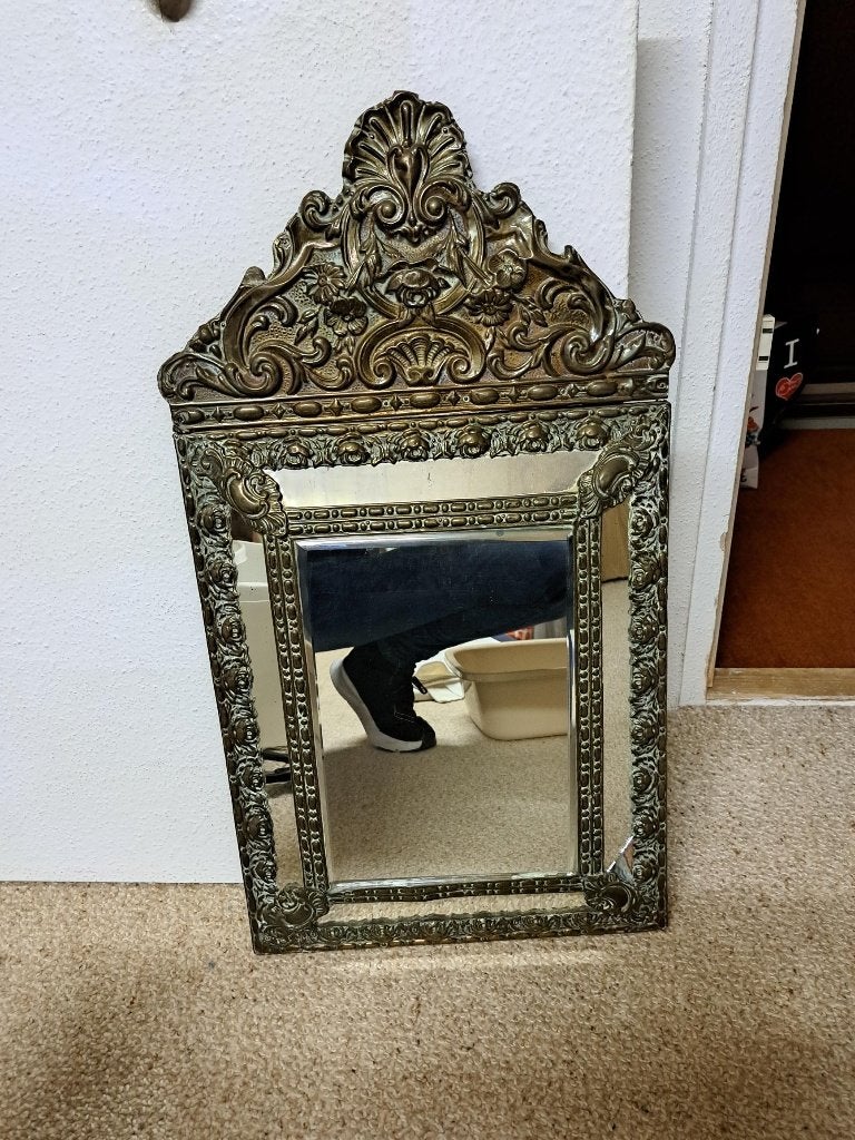 Mooie brocante spiegel, Ophalen, Minder dan 50 cm, Gebruikt, Minder dan 100 cm