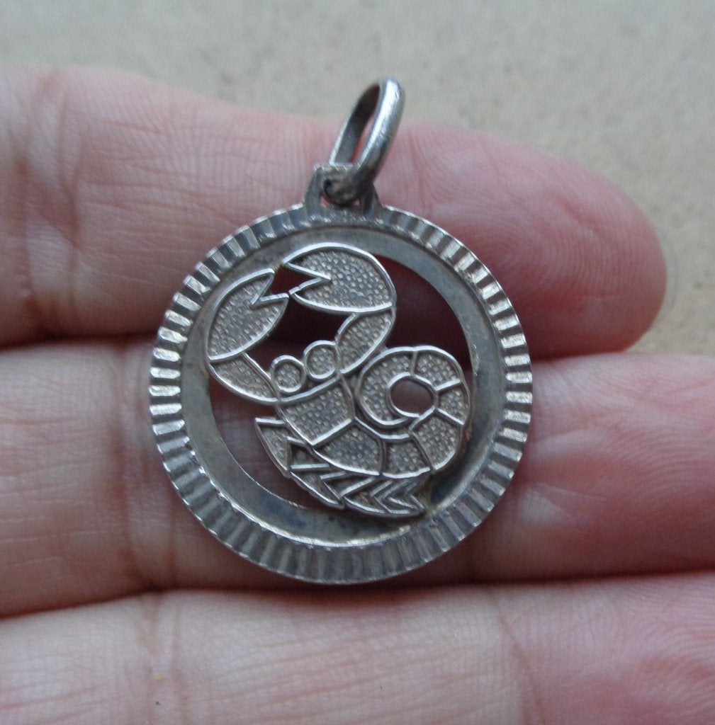 zilveren hanger sterrenbeeld schorpioen [133], Verzenden, Zo goed als nieuw, Kruis of Symbool, Zilver