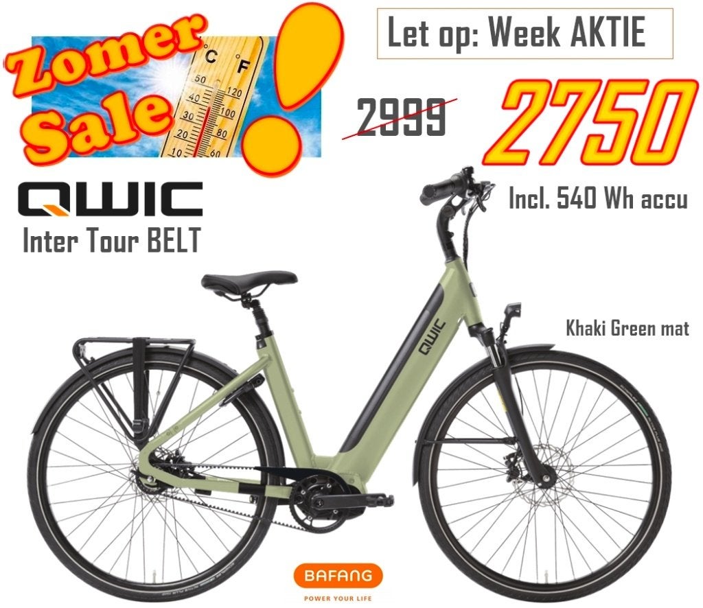 AKTIE : Qwic Inter Tour BELT (540wh accu) € 2999 nu € 2750, Ophalen, Qwic, Nieuw, 51 tot 55 cm