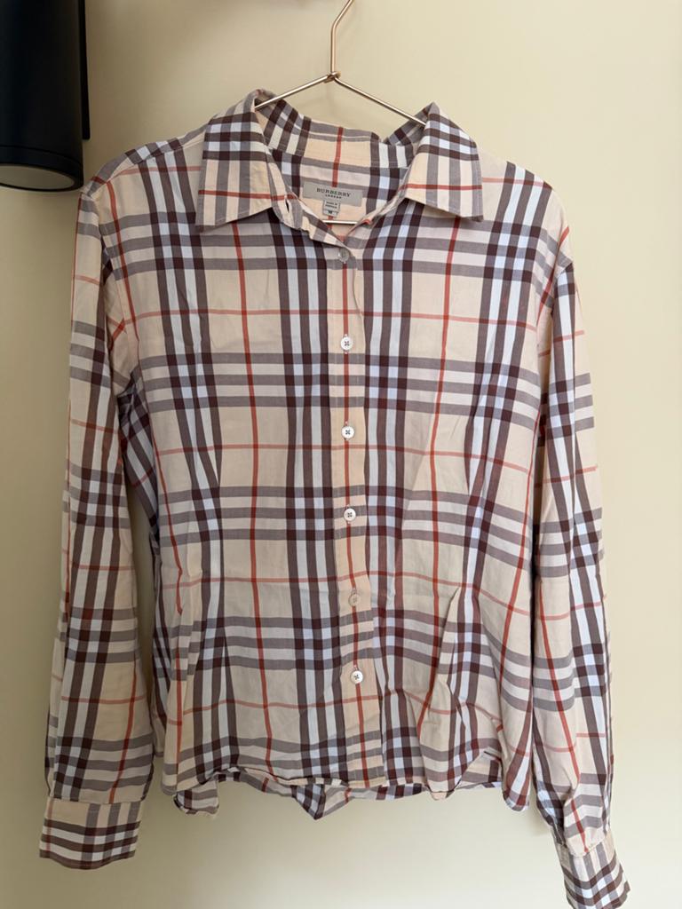Burberry London geruit blouse - Maat M, Kleding | Dames, Ophalen of Verzenden, Zo goed als nieuw, Maat 38/40 (M), Beige