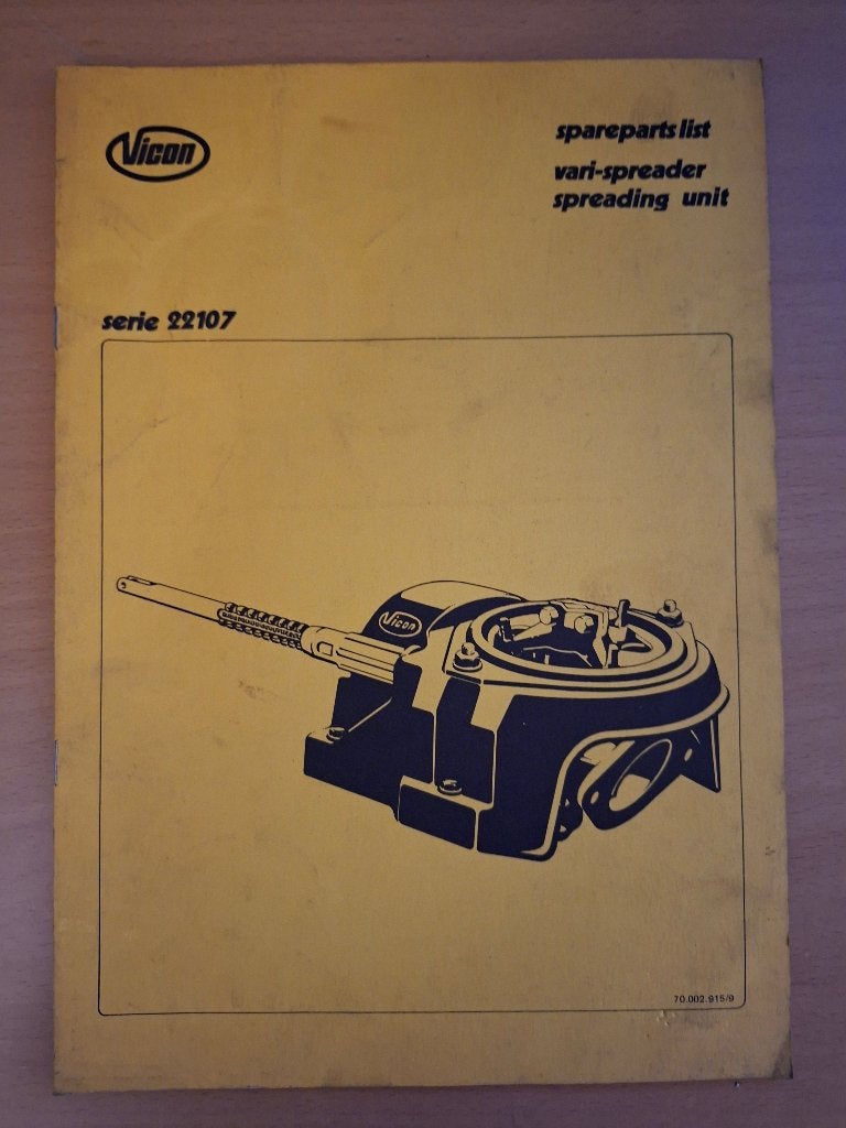 Onderdelenboek Vicon spreidunit serie 22107, Ophalen of Verzenden, Gelezen, Tractor en Landbouw