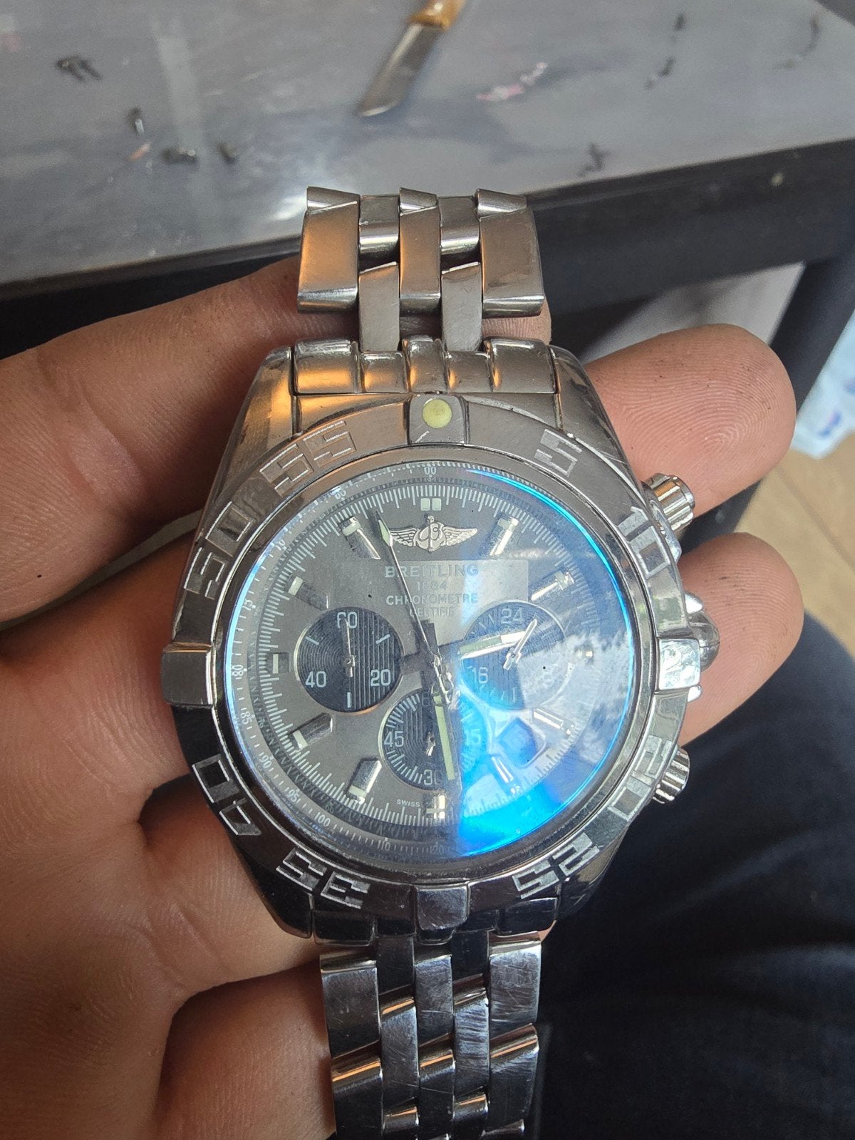 Breitling Chronomat  Chronograaf Herenhorloge, Staal, Gebruikt, Staal, Breitling