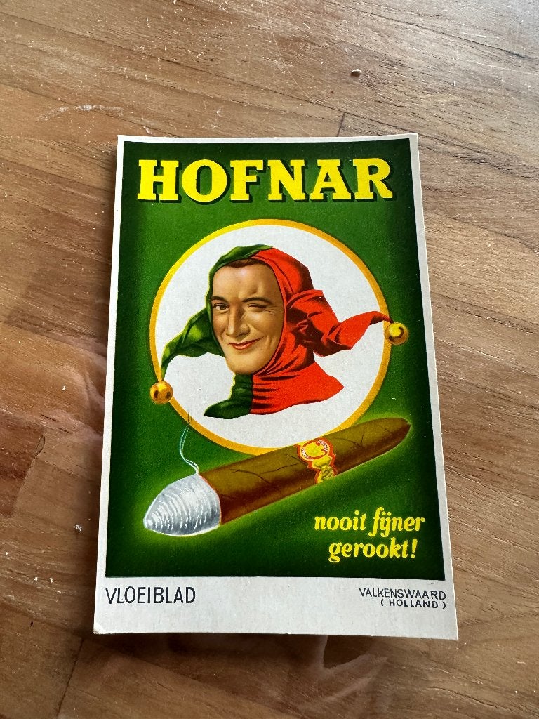 Zeer fraai HOFNAR vloeiblad. Vloeiblad sigaren. Nr: 2, Ophalen of Verzenden, Gebruikt, Gebruiksvoorwerp