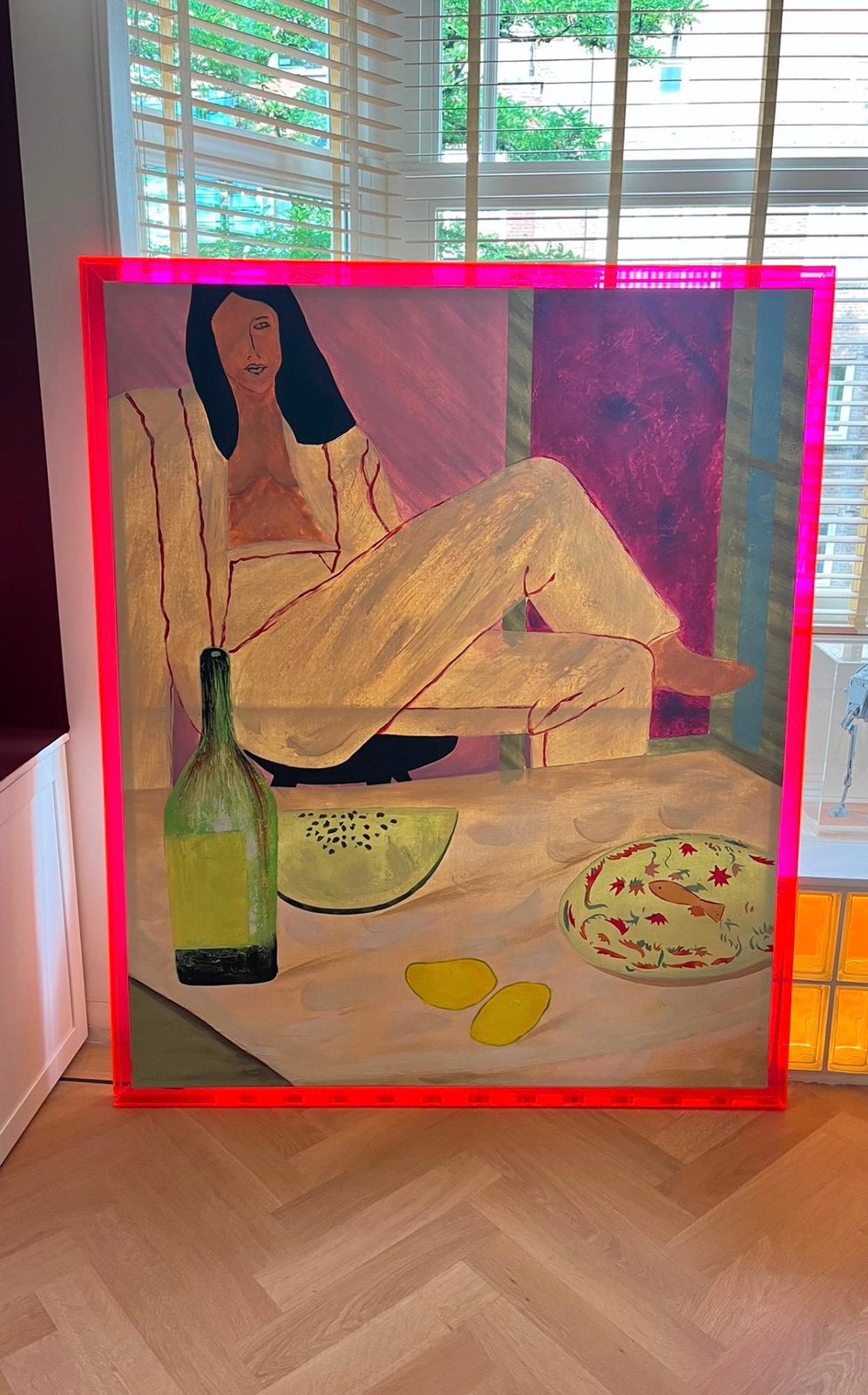 HK Living schilderij met roze baklijst “get your groove on”, Ophalen of Verzenden, Zo goed als nieuw, Stapelbed