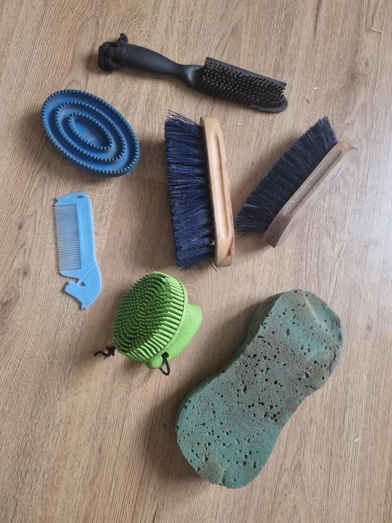 Borstel set paarden, Dieren en Toebehoren, Paarden en Pony's | Verzorgingsproducten, Ophalen of Verzenden, Gebruikt