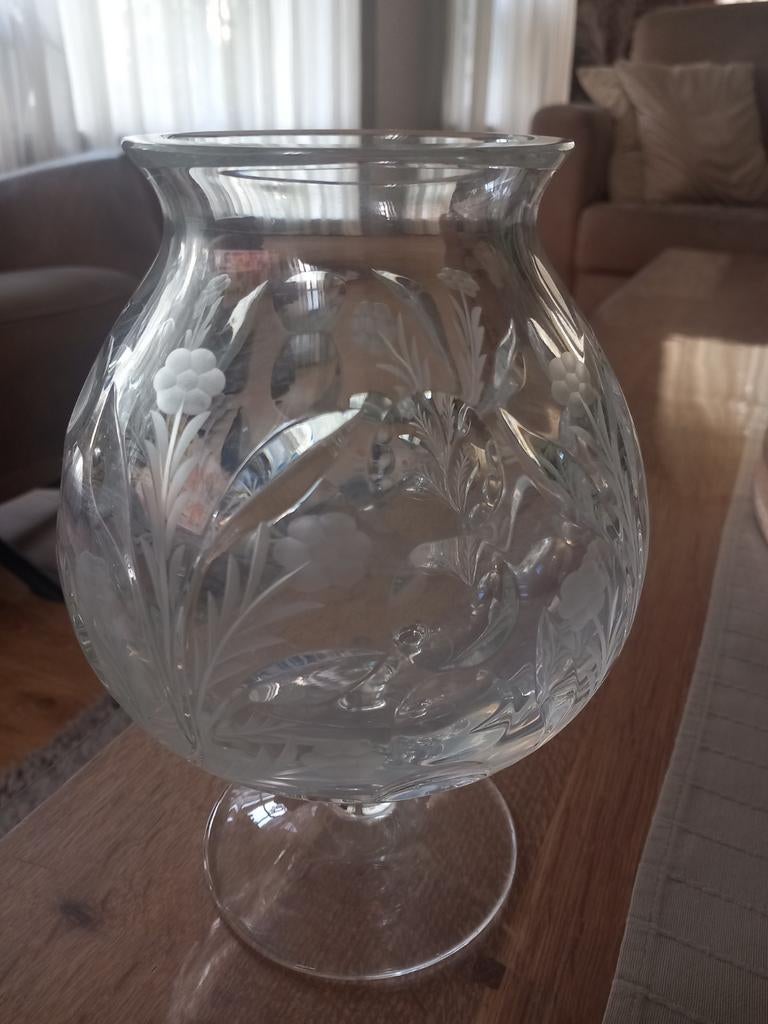 Kristal vaas, Huis en Inrichting, Ophalen, Overige kleuren, Minder dan 50 cm, Glas