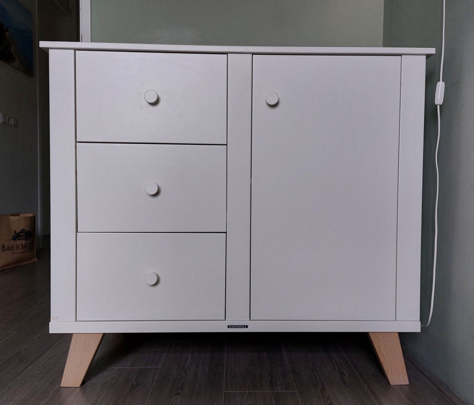 Kidsmill Lars Commode Wit / Naturel, Huis en Inrichting, Kasten | Dressoirs, Ophalen, 25 tot 50 cm, 100 tot 150 cm