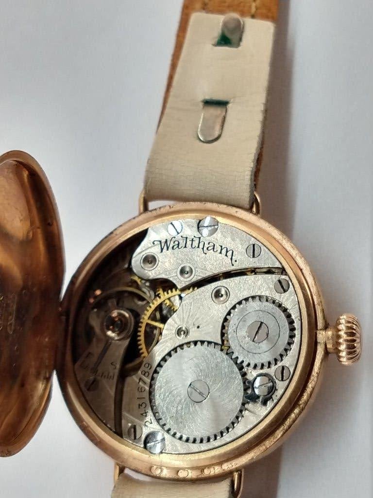 waltham USA horloge 9 karaat goud, Sieraden, Tassen en Uiterlijk, Horloges | Antiek, Overige merken, Met bandje, Verzenden, 1900 tot 1930