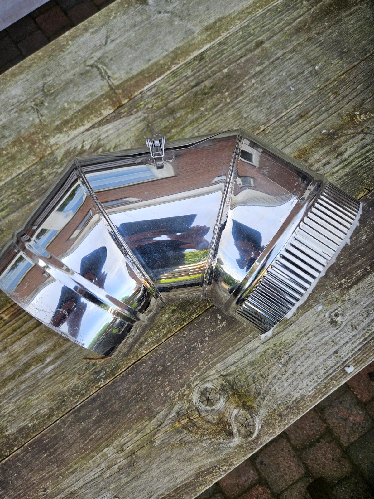 Haakse bocht RVS geïsoleerd 150/200mm gebruikt, Huis en Inrichting, Ophalen, Gebruikt