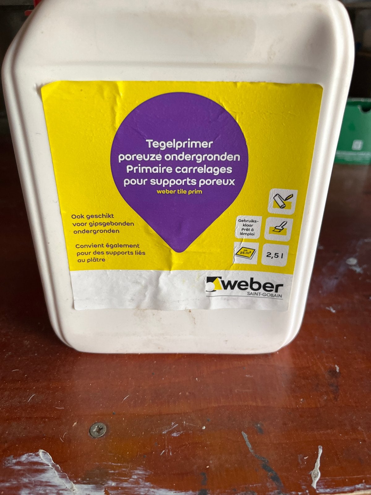 Weber Tegelprimer voor poreuze ondergronden 2,5L, Ophalen of Verzenden, Nieuw, Overige materialen, Overige typen