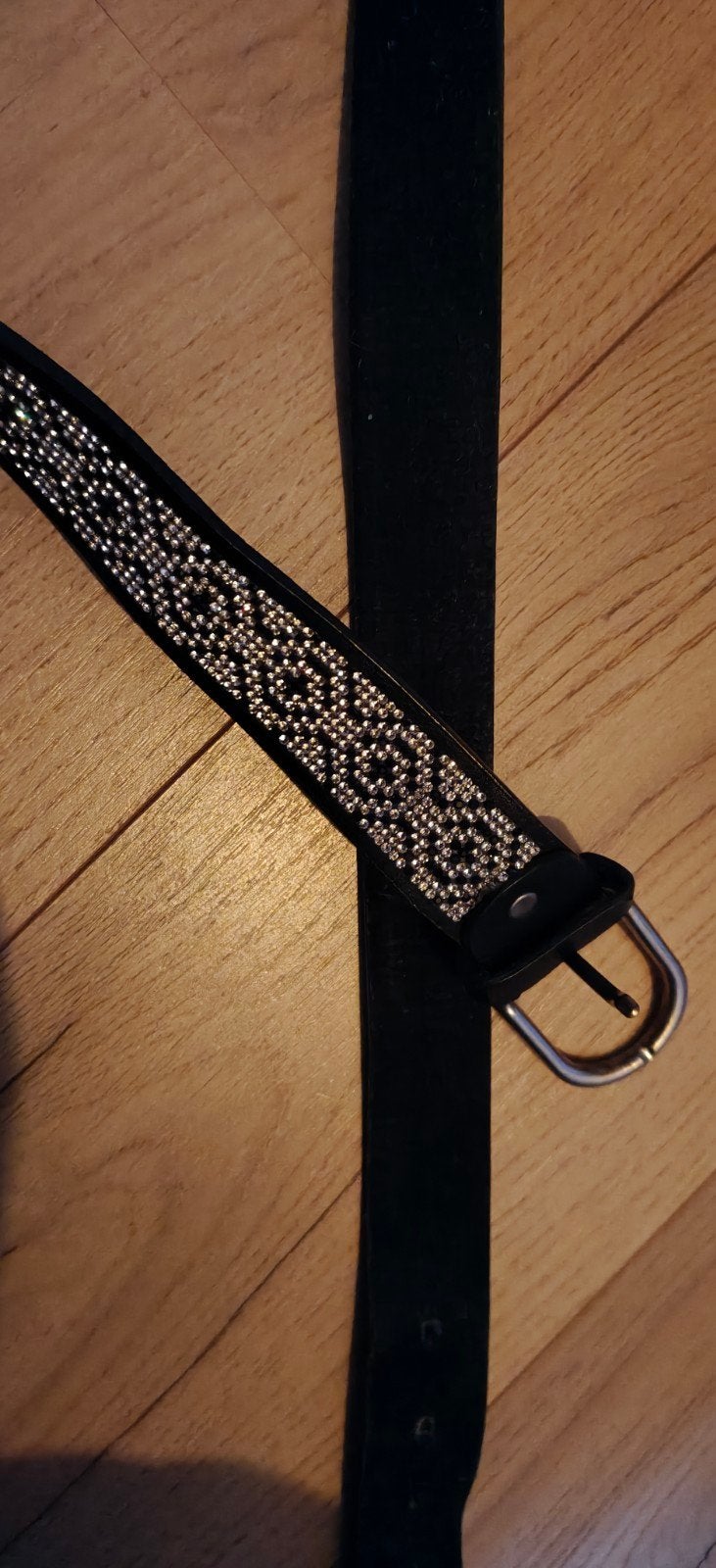 Glitter riem - Zwart met zilveren glitters (105cm), Minder dan 3 cm, 100 cm of meer, Zwart, Heupriem