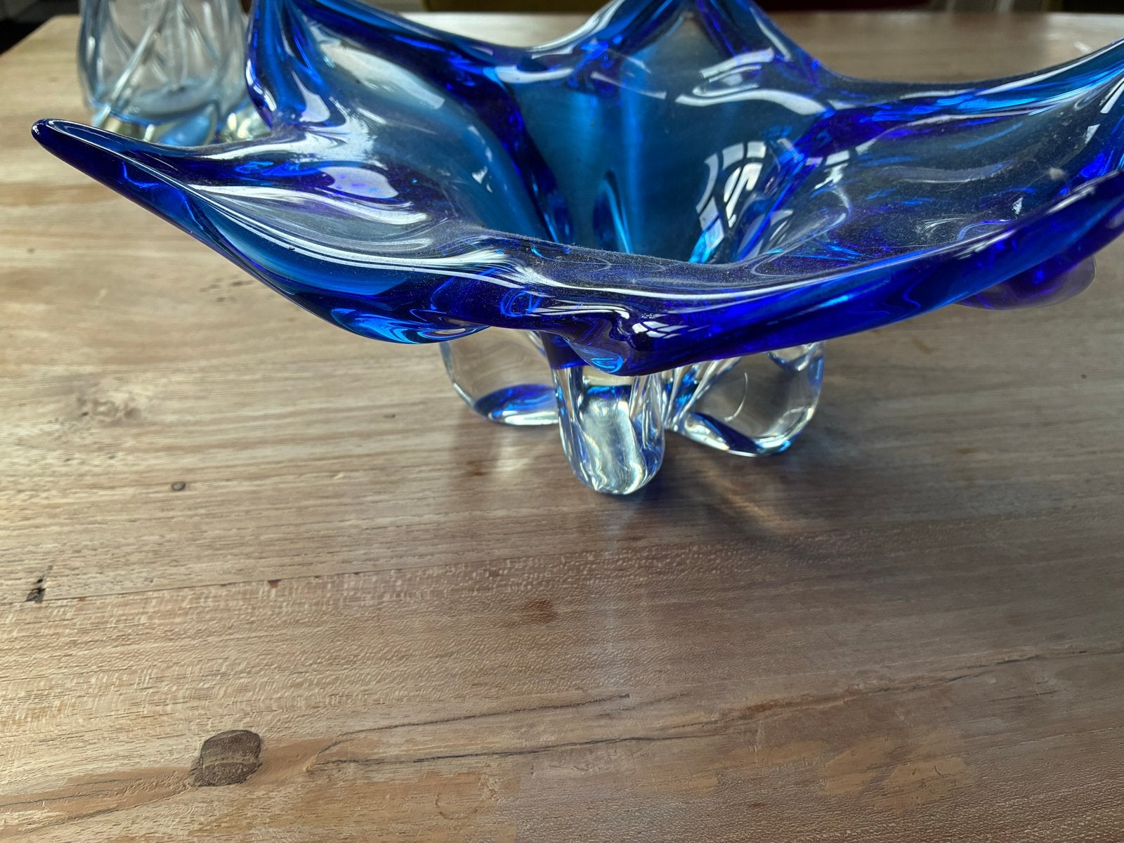 Vintage Murano Glazen Schaal - Kobaltblauw Stervormig, Ophalen of Verzenden