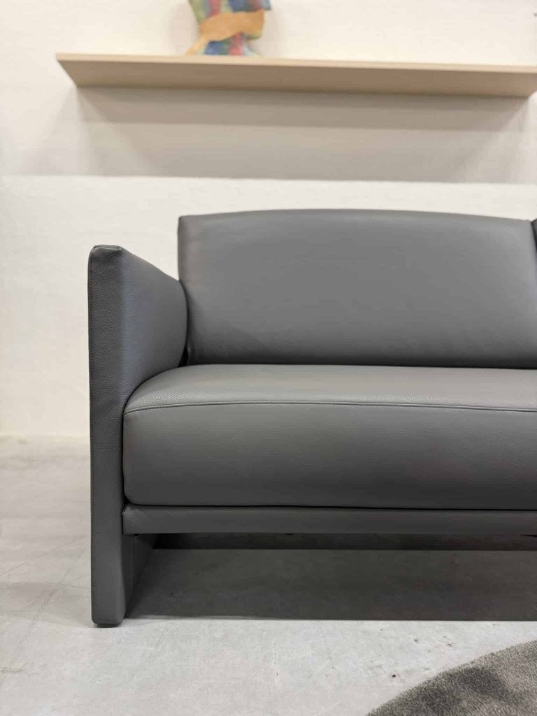 Nieuw Rolf Benz Cara Bank grijs leer verstelbaar 220, Ophalen of Verzenden, Rechte bank, Rolf Benz, 200 tot 250 cm
