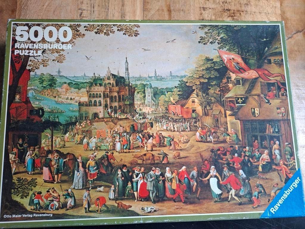 Puzzel Ravensburger De Boerenkermis 5000 stukjes, Ophalen of Verzenden, Meer dan 1500 stukjes, Gebruikt, Legpuzzel