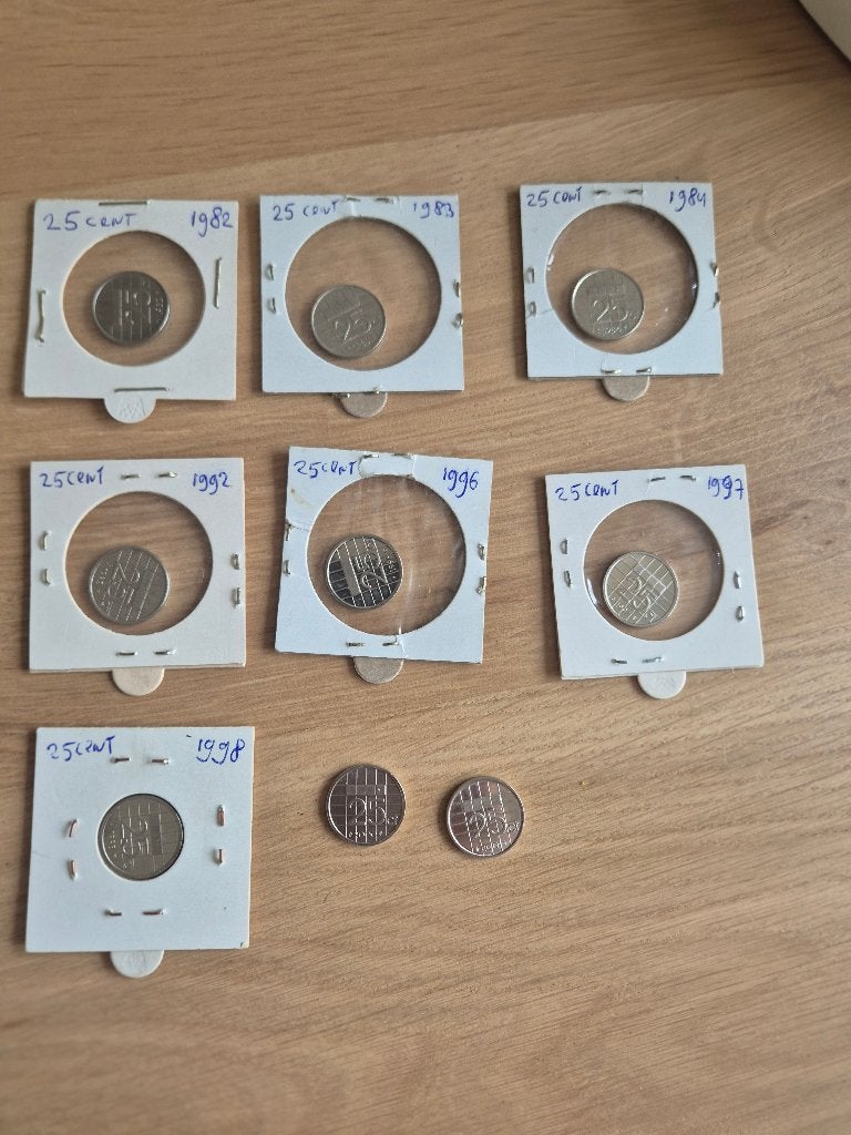 10x 25 cent Beatrix, Postzegels en Munten, Ophalen of Verzenden, Koningin Beatrix, 25 cent, Setje