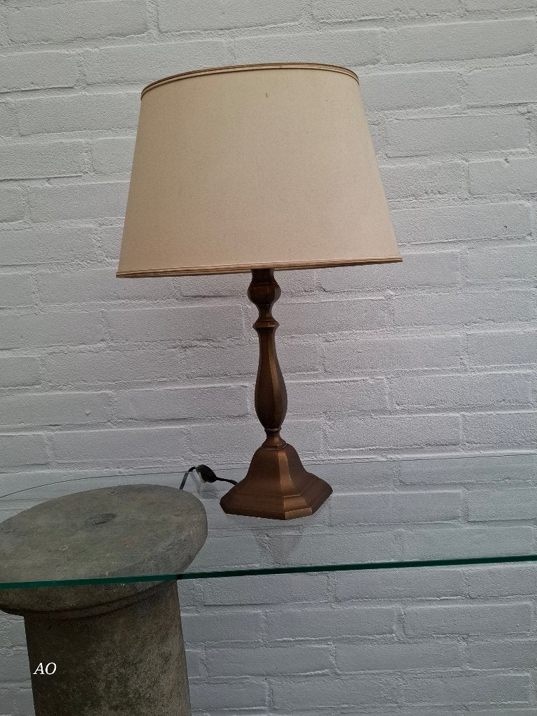 Vintage tafellamp met ovalen kap, Antiek en Kunst, Ophalen