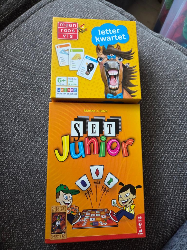 Maan Roos Vis Letterkwartet & SET Junior Spellen, Een of twee spelers, Ophalen, Gebruikt, Zwijsen, 999 Games