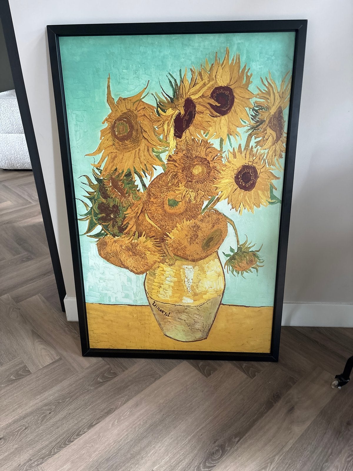 Groot Schilderij Zonnebloemen (Vincent van Gogh reproductie), Ophalen of Verzenden, Zo goed als nieuw
