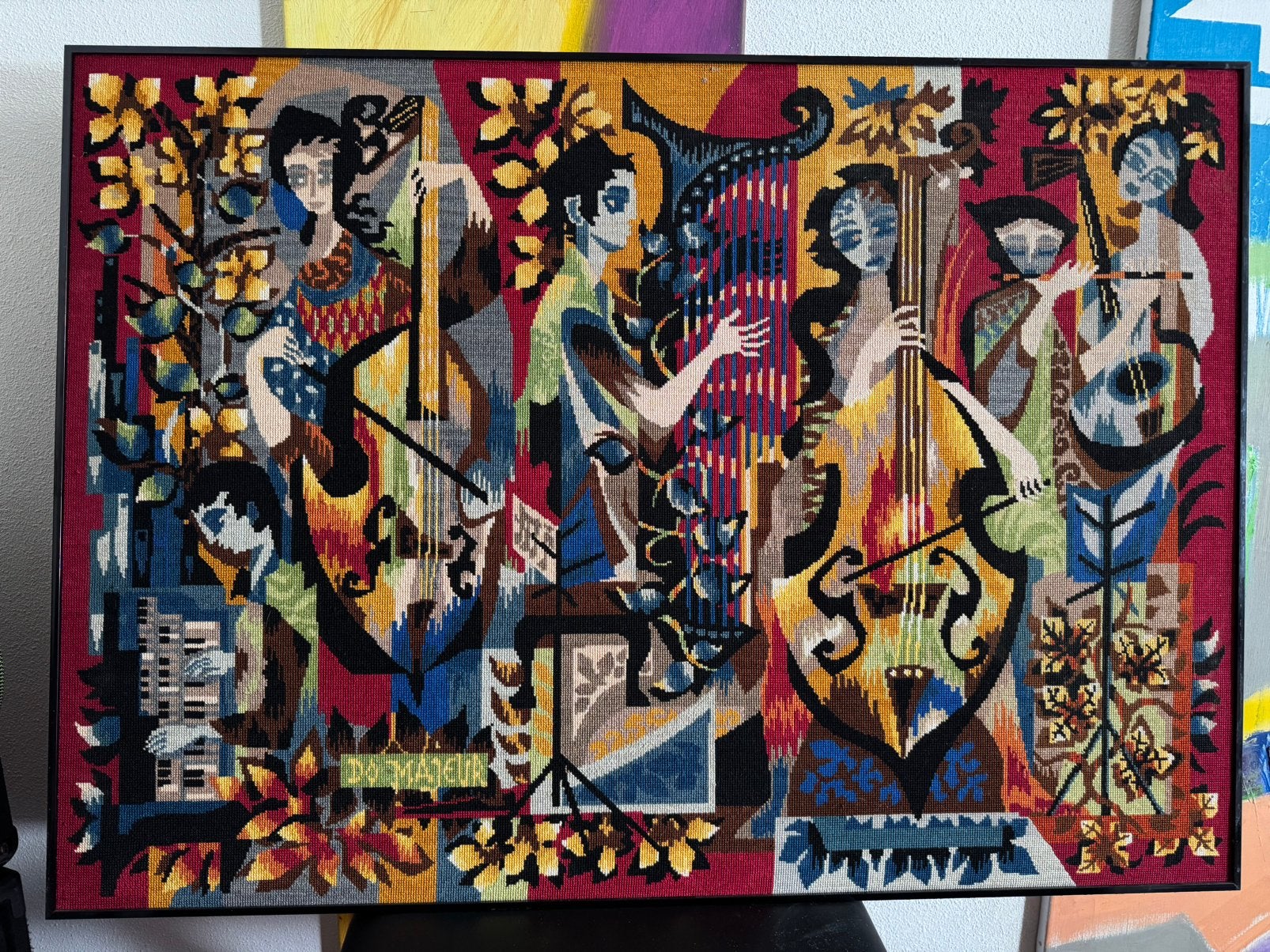 Mooi wankleed schilderij thema muziekinstrumenten, Ophalen