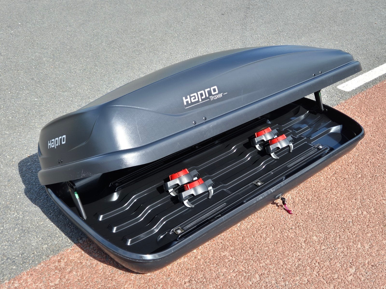 Zeer mooie grote Hapro Traxer 6.6 PF CARBON dakkoffer skibox, Auto diversen, Dakkoffers, Ophalen of Verzenden, Zo goed als nieuw