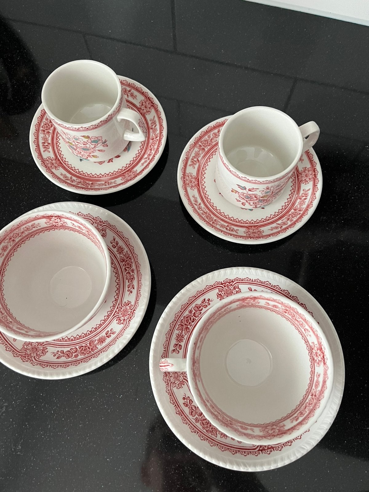 Vintage dorset kop en schotel. 4 stuks, Ophalen