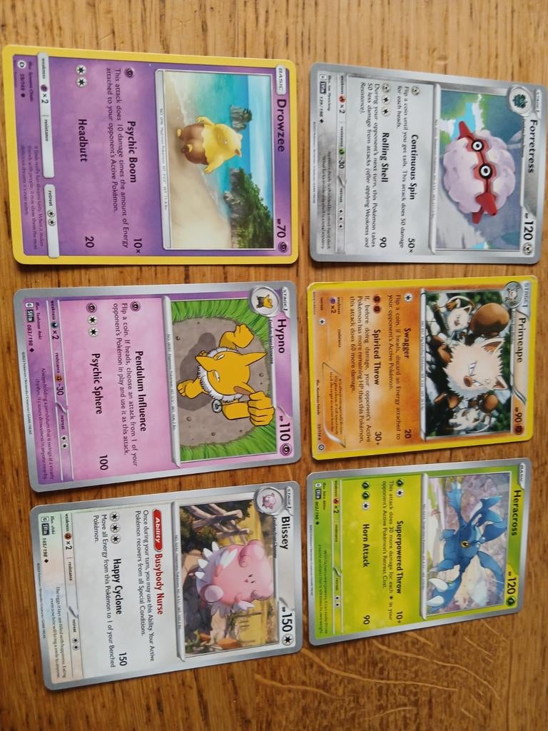 Pokémon Kaarten, Drowzee, Hypno, Blissey, Forretre, Ophalen of Verzenden, Gebruikt, Meerdere kaarten