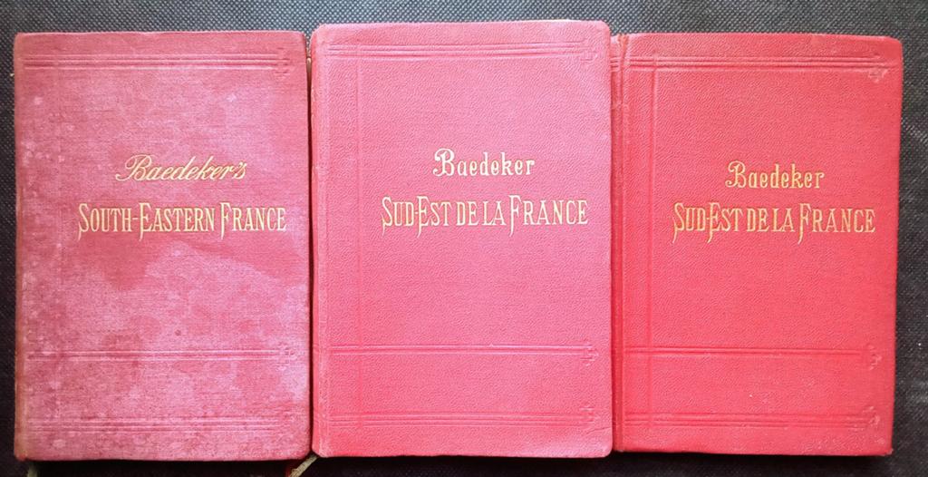 3 x Baedeker reisgids Z-W Frankrijk (1898, 1906, 1910), Antiek en Kunst, Ophalen of Verzenden