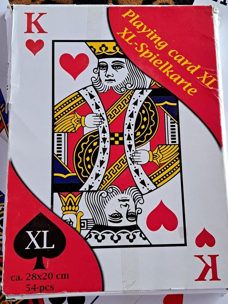 Gigantisch grote speelkaarten 28cm x 20cm compleet spel., Verzamelen, Speelkaarten, Jokers en Kwartetten, Zo goed als nieuw, Speelkaart(en)