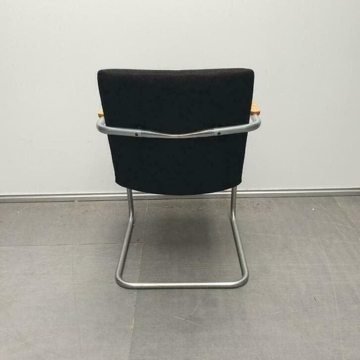Lande vergaderstoelen met slede frame grijs zwarte stof, Ophalen, Gebruikt, Vijf, Zes of meer stoelen, Stof
