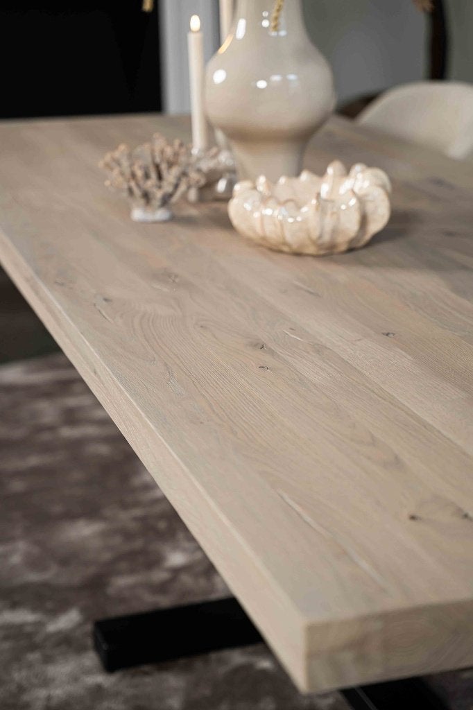Eettafel Granville + Kruispoot van € 2008,- voor €648,-, Ophalen, Gebruikt, Eikenhout, 200 cm of meer