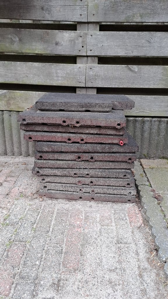 Rubberen tegels 10 stuks, Ophalen, Gebruikt, Overige typen, Rubber