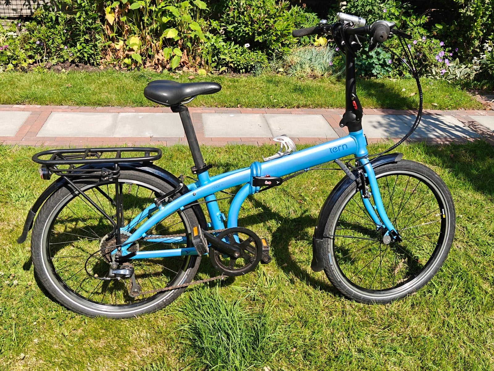 Tern Node D8 vouwfiets – 24 inch –, Fietsen en Brommers, 20 inch of meer, Gebruikt, Velgrem, Versnellingen