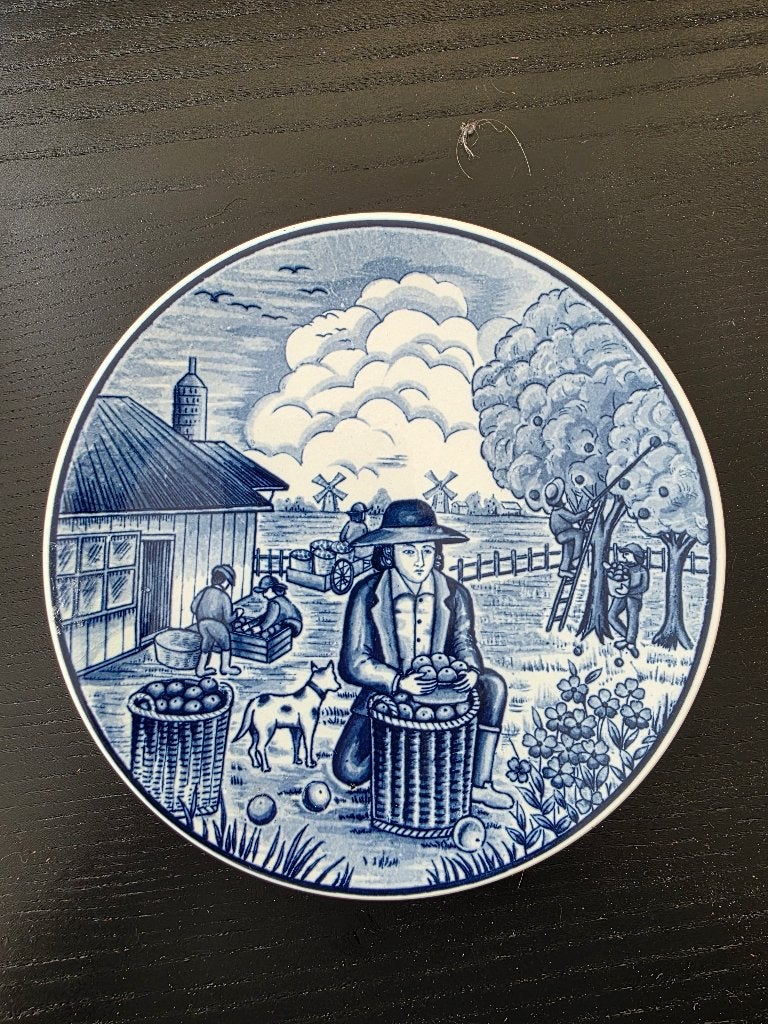 Royal Delfts Blauw Handwerk Herfstbord Appeloogst, Ophalen of Verzenden