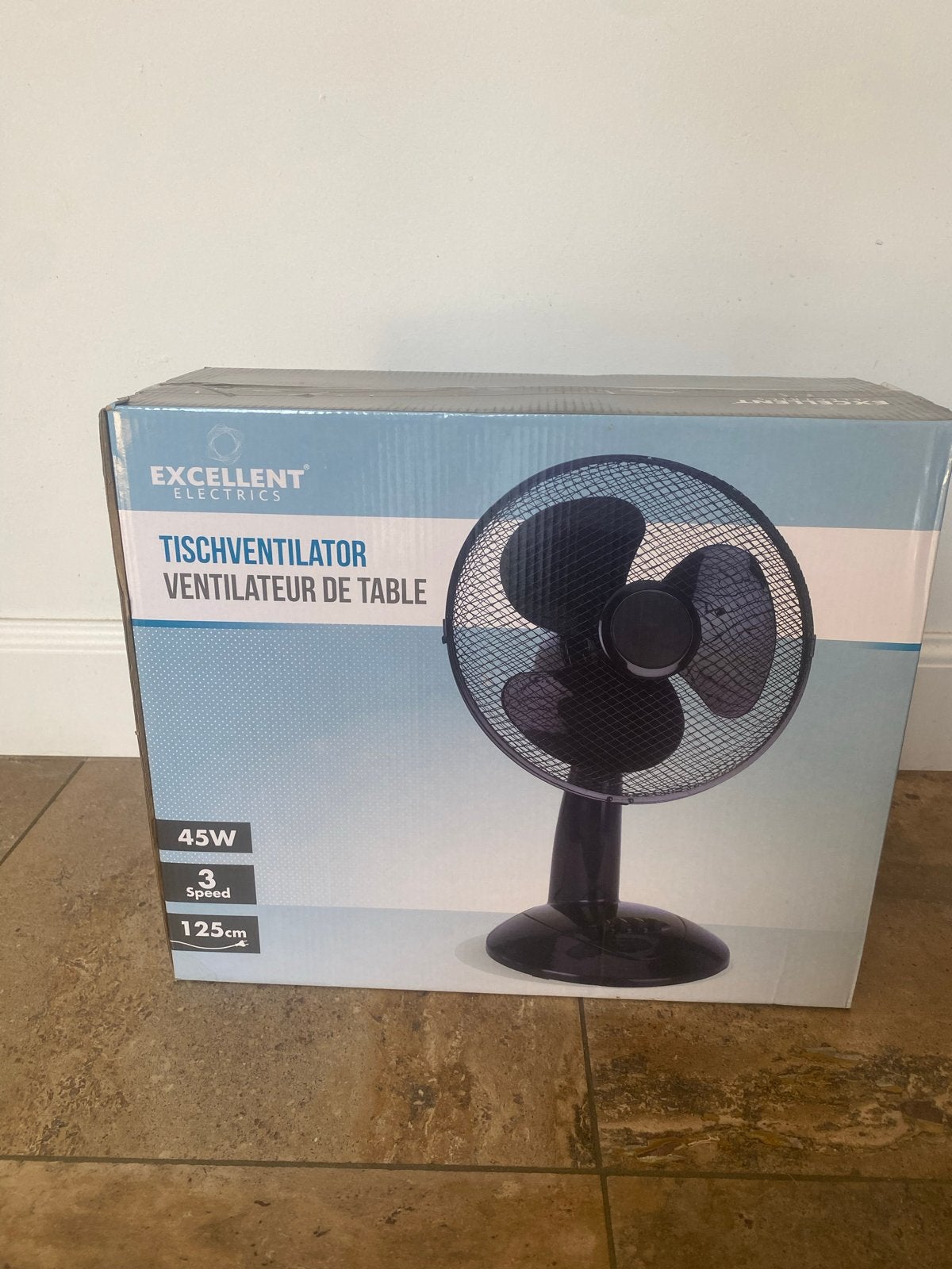 Partij Wit & Zwart Excellent Electrics Tafelventilator 30cm, Ophalen, Nieuw, Tafelventilator