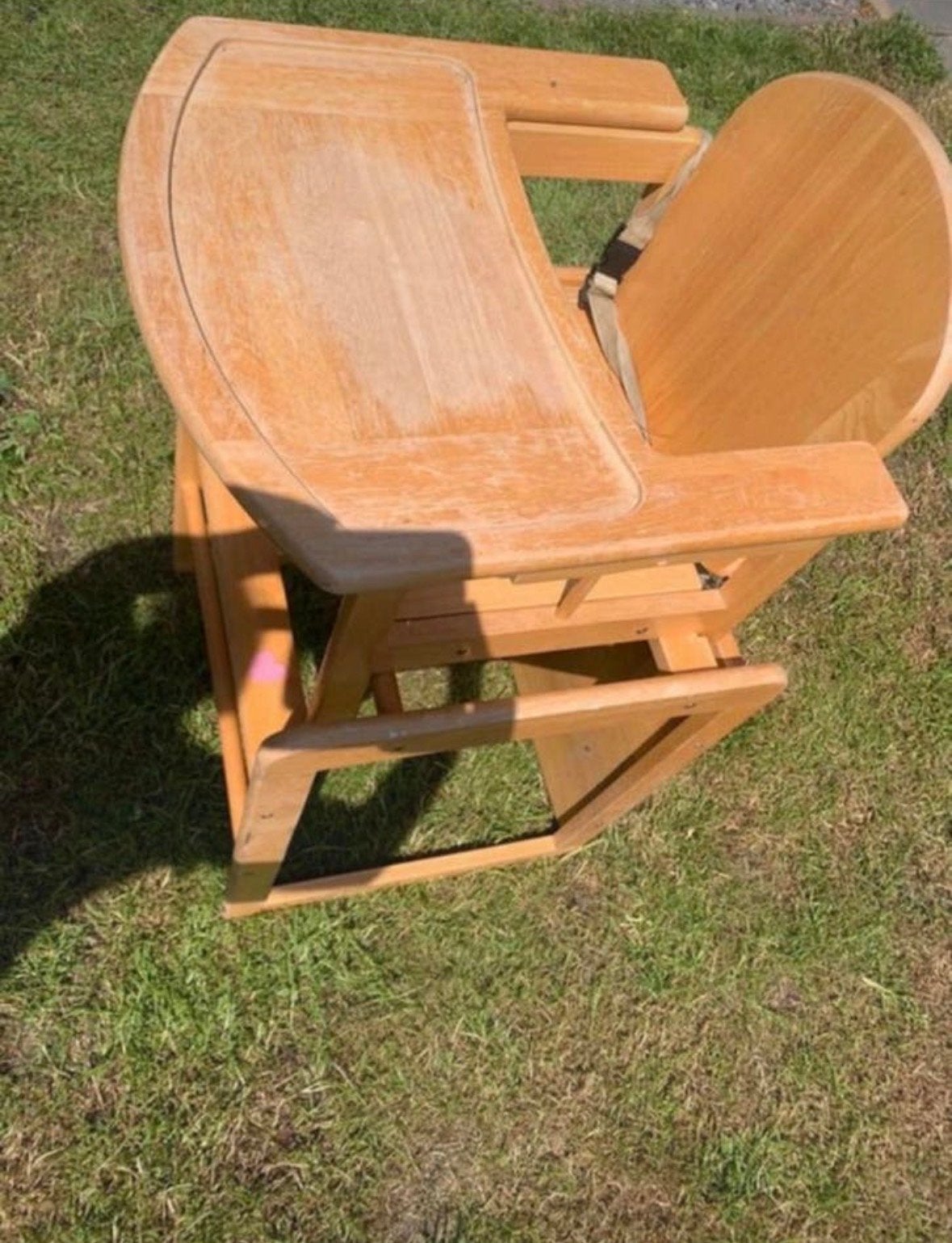 3-in-1 Stevige Houten Kinderstoel met Eetblad en Gordel, Kinderen en Baby's, Kinderstoelen, Ophalen, Gebruikt, Overige typen, Afneembaar eetblad