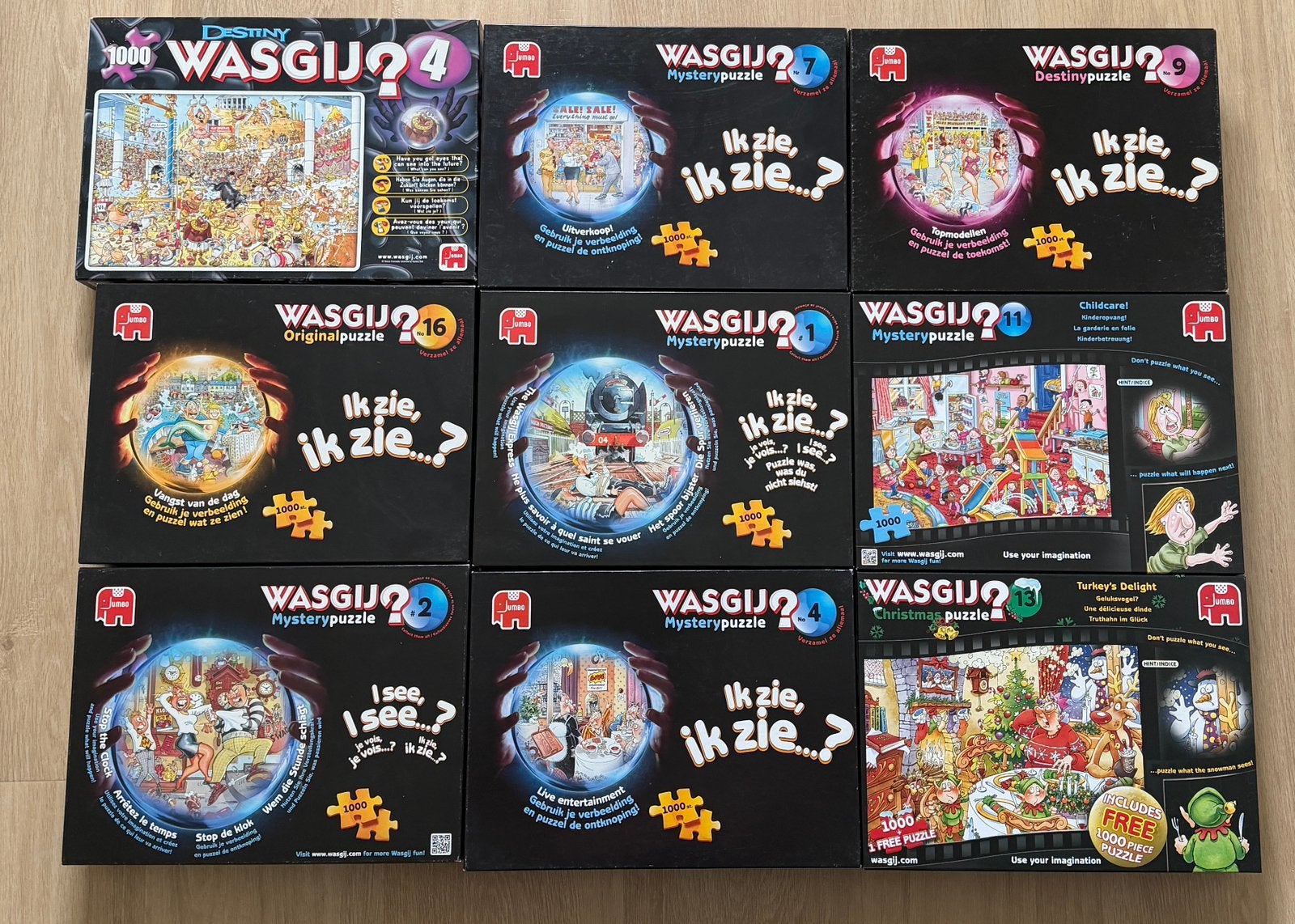 Wasgij puzzels 1000 stukjes, Ophalen, 500 t/m 1500 stukjes, Zo goed als nieuw