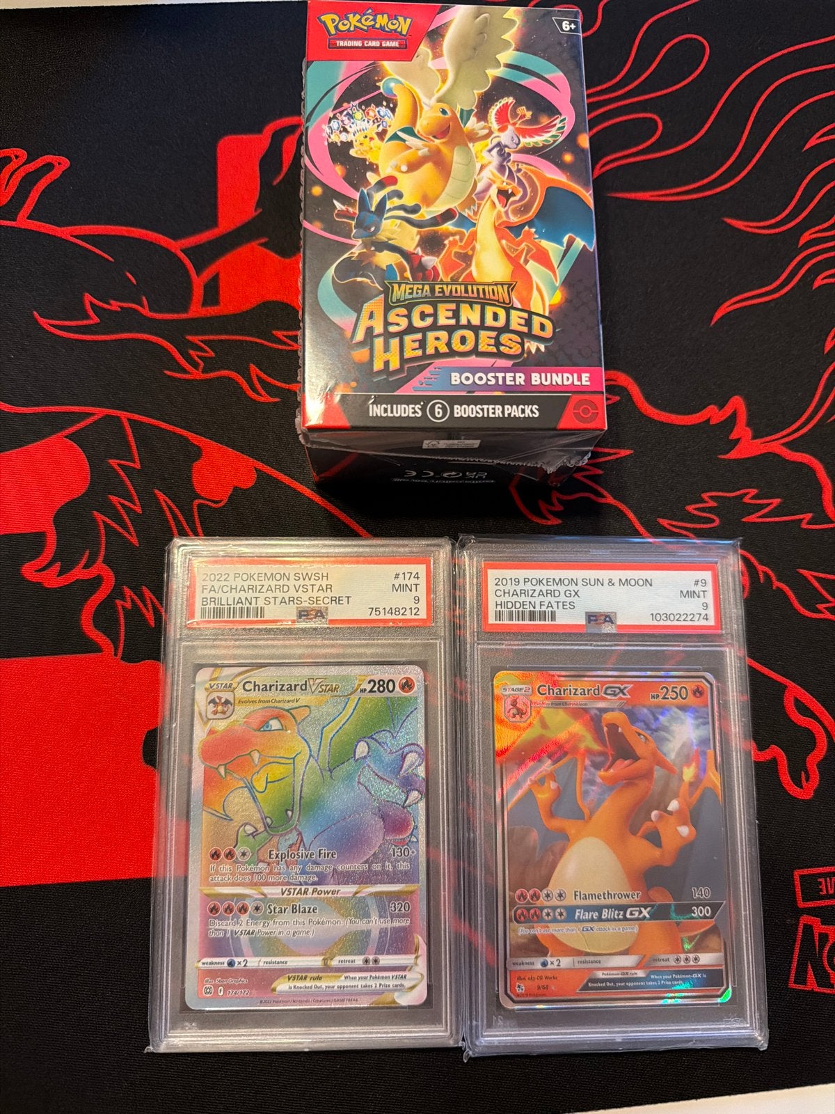 2 Charizard PSA slabs + Ascended Heroes Booster Bundel, Ophalen of Verzenden, Zo goed als nieuw