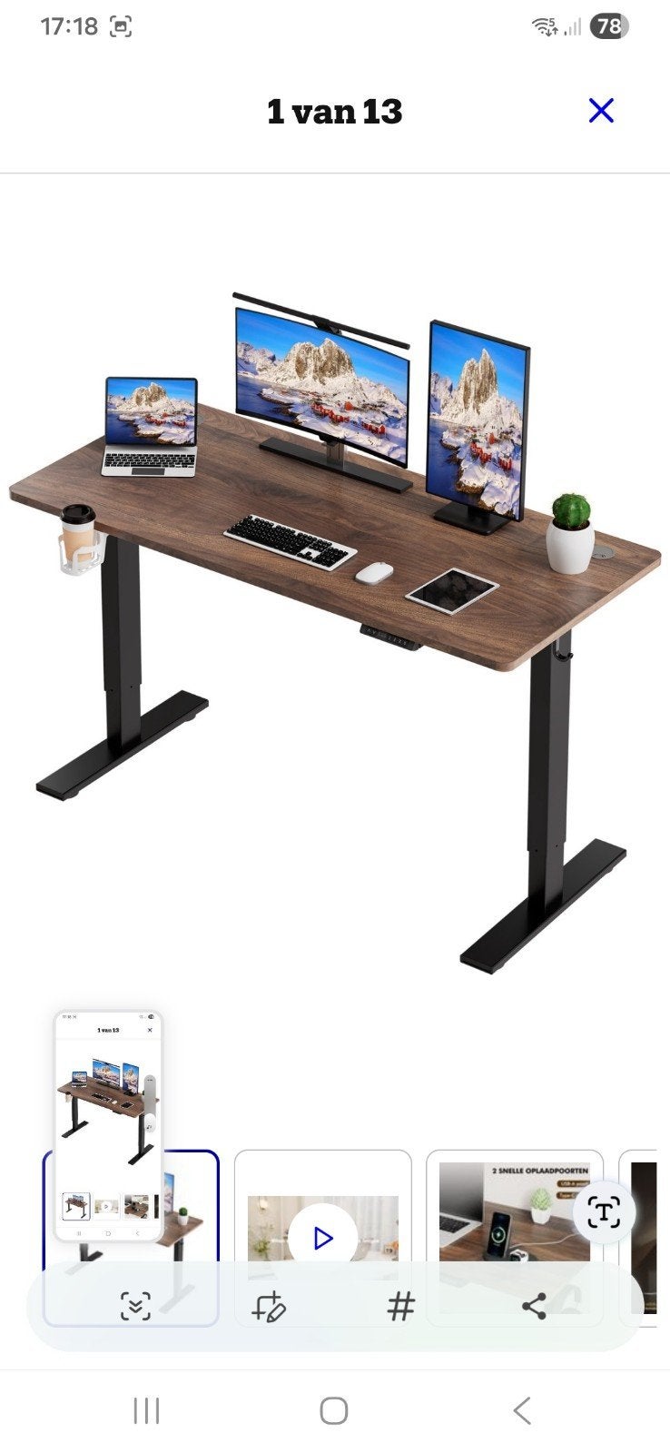 Elektrisch Zit-Sta Bureau Onderstel met Motor, Ophalen, Elektrisch, Nieuw