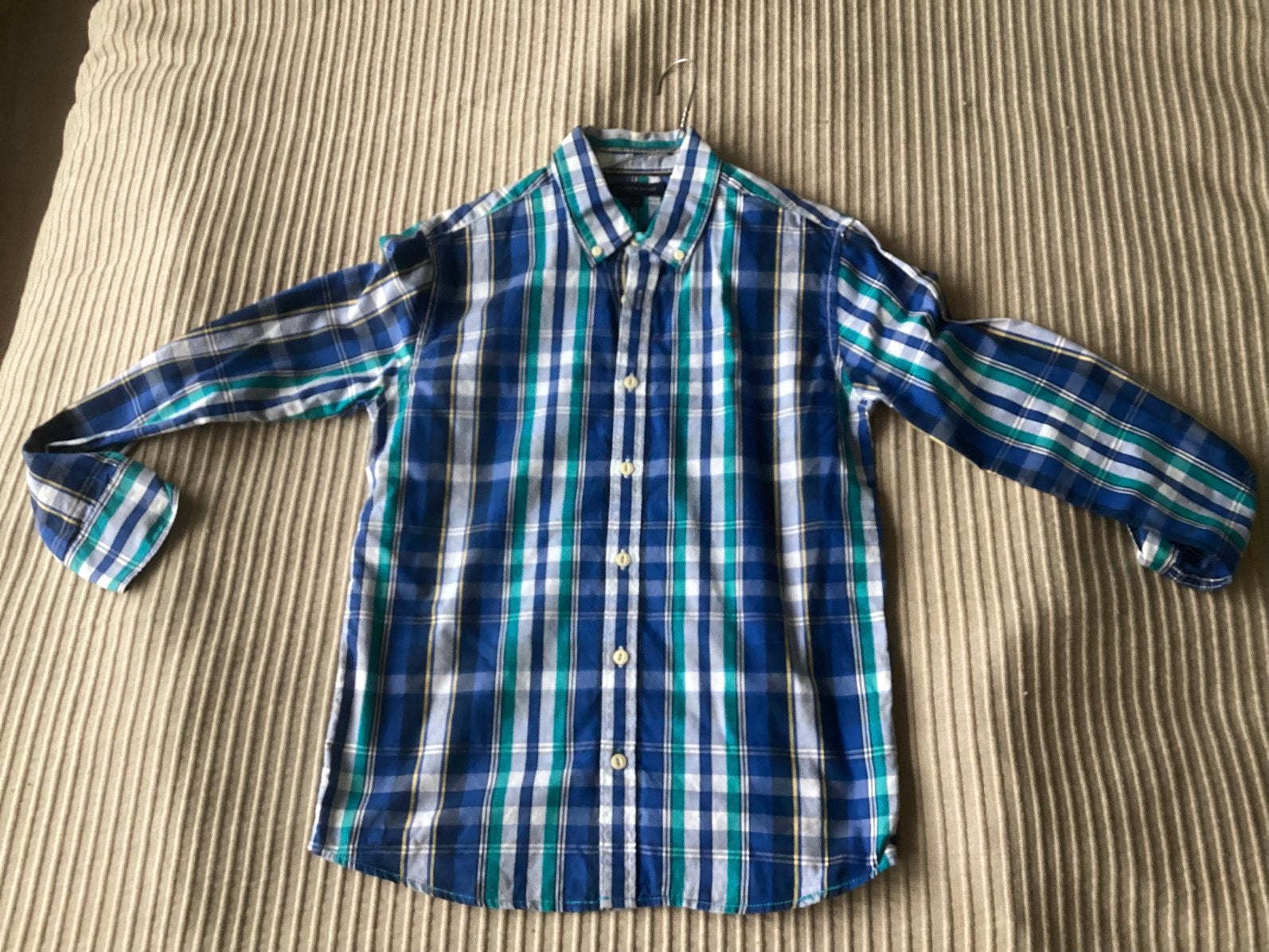 Tommy Hilfiger - Geruit overhemd - Maat 164 / 14j, Ophalen of Verzenden, Gebruikt, Jongen, Overhemd of Blouse